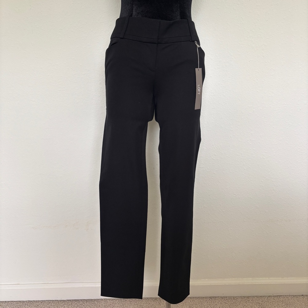 Loft Black Zoe Skinny Ankle Length Dress Pants